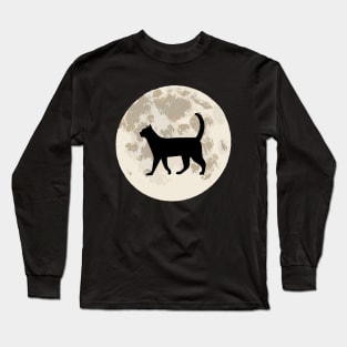 Cat and Moon Long Sleeve T-Shirt